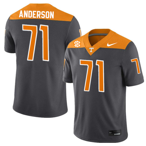 Men #71 Max Anderson Tennessee Volunteers College Football Jerseys Stitched-Anthracite